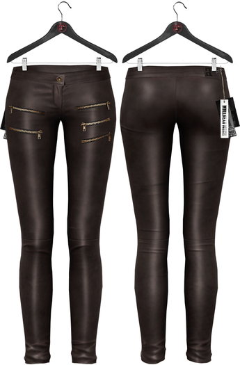 Maitreya Leather Skinny Pants * Brown
