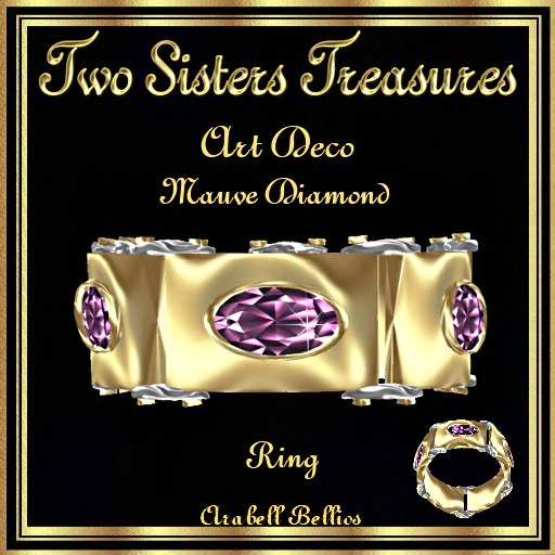 TST - ART DECO MAUVE DIAMOND RING YG