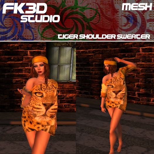 Tiger Off Shoulder Sweater