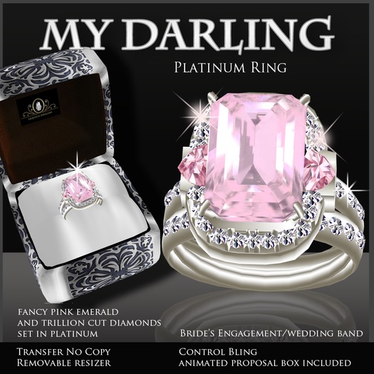 Exquisite My Darling Pink Diamond Platinum Ring