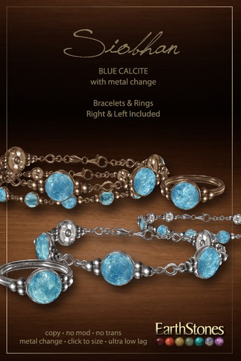 EarthStones Siobhan Bracelets & Rings - Blue Calcite (BOX)
