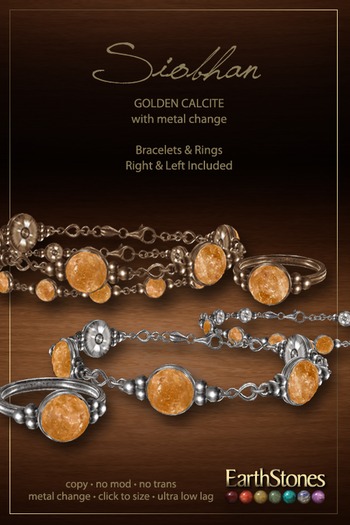 EarthStones Siobhan Bracelets & Rings - Golden Calcite (BOX)