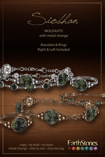 EarthStones Siobhan Bracelets & Rings - Moldavite (BOX)