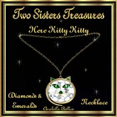 TST - HERE KITTY KITTY EMERALD DIAMOND NECKLACE YG