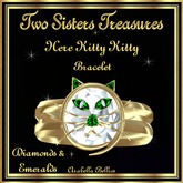 TST - HERE KITTY KITTY EMERALD DIAMOND BRACELET YG