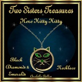 TST - HERE KITTY KITTY EMERALD BLACK DIAMOND NECKLACE YG