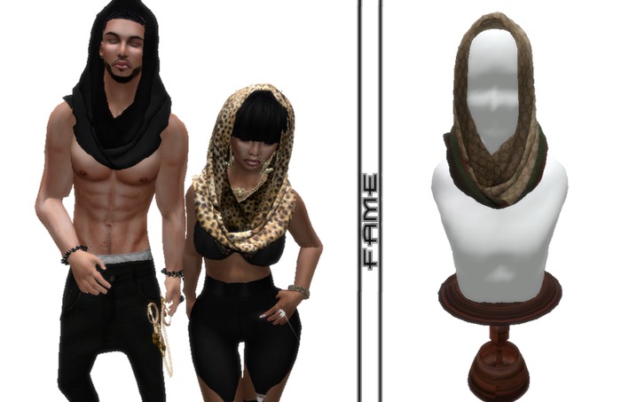 ---::[[F A M E]]::---[Gpattern-MeshTubeScarf]Unisex-MeshSweater