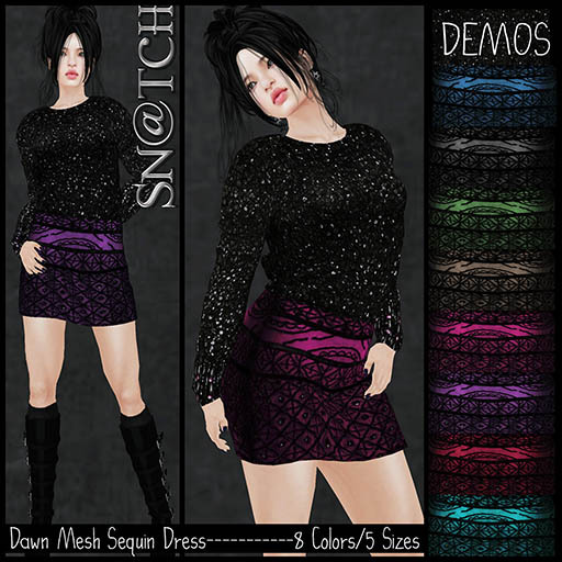 :::Sn@tch Mesh Dawn Sequin Dress-All Colors (XSmall):::