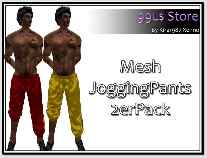 [99L$ Store]Mesh JoggingPants 2erPack Red/Yellow