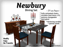 [LPL] Newbury Dining Set - w/ food & drinks menu, texture changeable, animated chairs, eating animations and more!