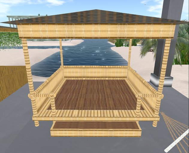 Outdoor Multi Purpose Bamboo Wood Gazebo (20 prims) Modify,Transfer