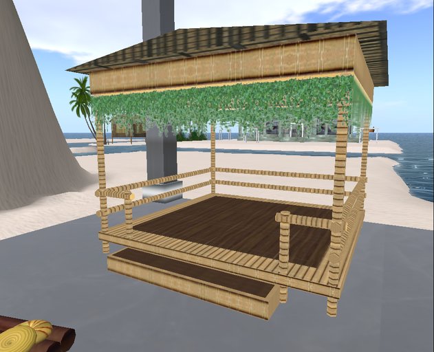 Outdoor Multi Purpose Bamboo Beach Gazebo II (21 prims) Modify,Transfer