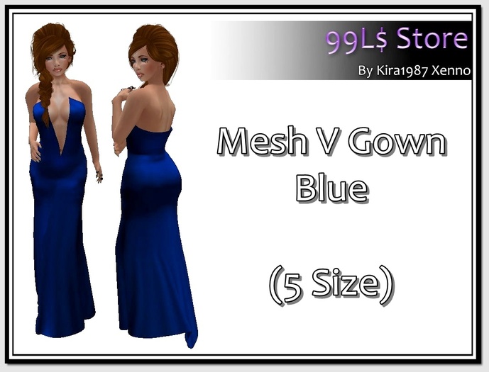 Mesh V Gown Blue 