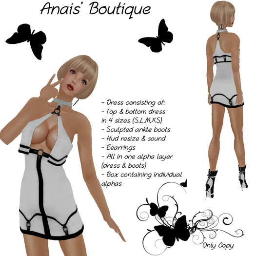 Anais' Mesh Fantastic Dress white & black