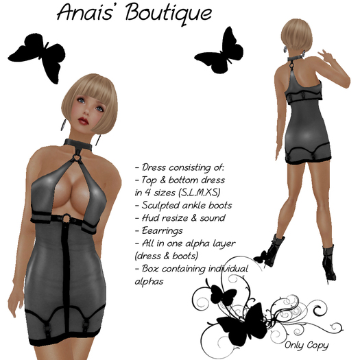 Anais' Mesh Fantastic Dress black & grey
