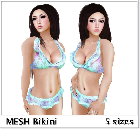 DeepLove Store :: Bikini (Mesh) :: Blue Flora 