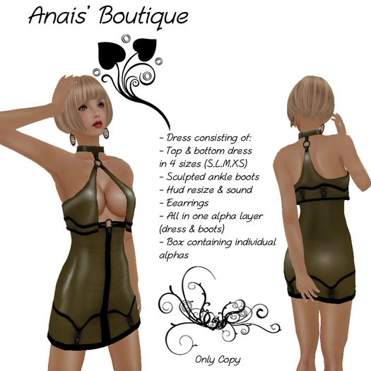 Anais' Mesh Fantastic Dress black & gold