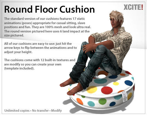 Xcite! Round Floor Cushion