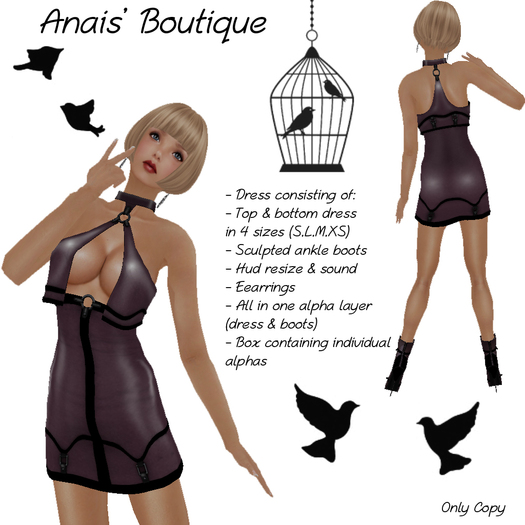 Anais' Mesh Fantastic Dress black & pink