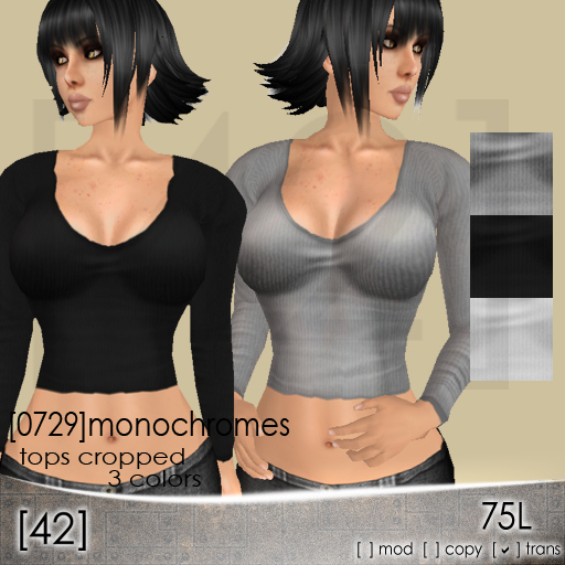 [42] 0729 tops cropped monochromes