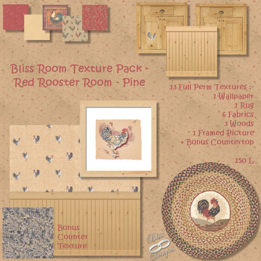 Bliss Room Textures - Red Rooster Room - Pine Textures - Box