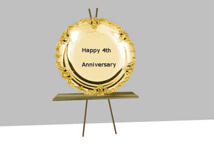 Happy 4th anniver.gold  plate