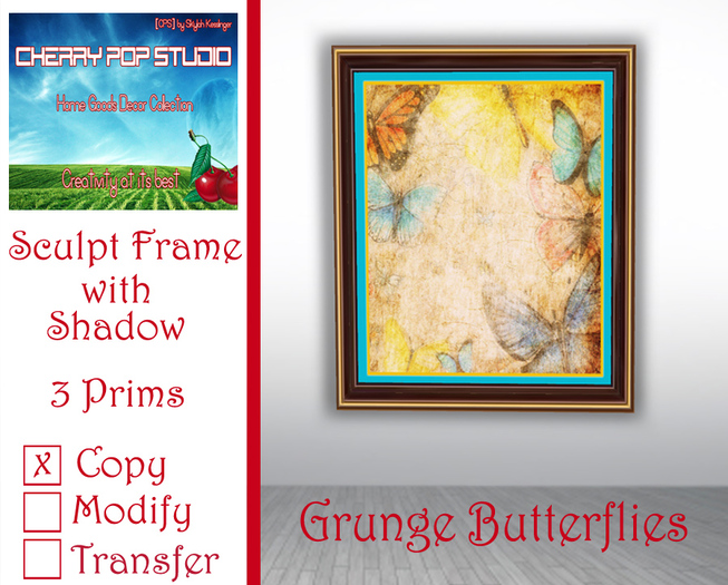 [CPS] Grunge Butterflies Print 