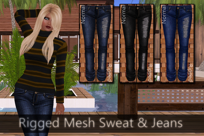 *Tandrae* Mesh Brown Sweat & Jeans 3 Colors