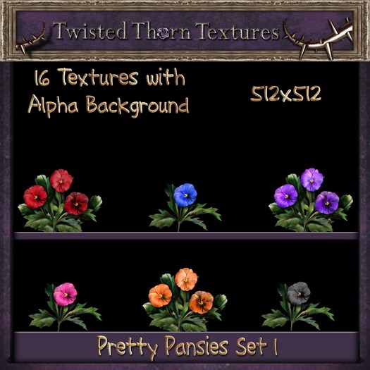 ~TTT~ Nighty's Pretty Pansies Set 1