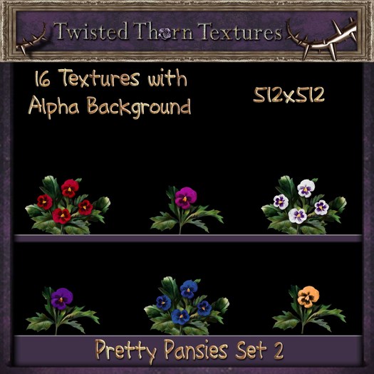 ~TTT~ Nighty's Pretty Pansies Set 2