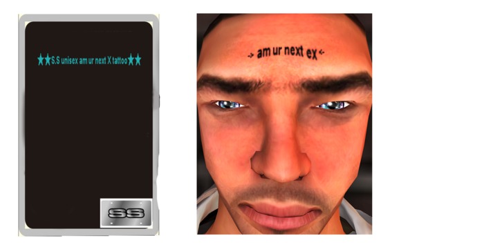S.S unisex am ur next X tattoo