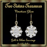TST - VENETIAN GLASS GOLD/SILVER EARRINGS