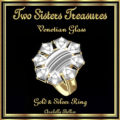 TST - VENETIAN GLASS GOLD/SILVER RING