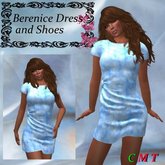 Berenice Azur Mesh_Ladies T-shirt Dress Side Knotted