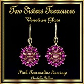 TST - VENETIAN GLASS PINK TOURMALINE EARRINGS YG