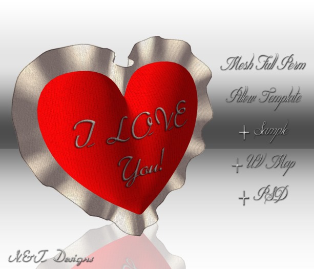 Heart Pillow Mesh FULL Permission N&T Designs + PSD