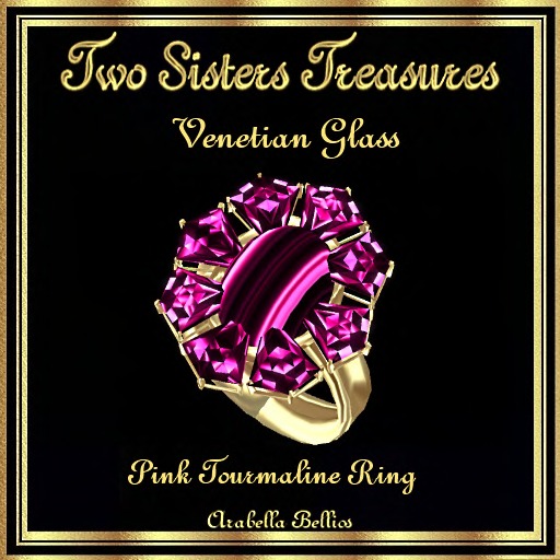 TST - VENETIAN GLASS PINK TOURMALINE RING YG