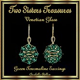 TST - VENETIAN GLASS GREEN TOURMALINE EARRINGS YG
