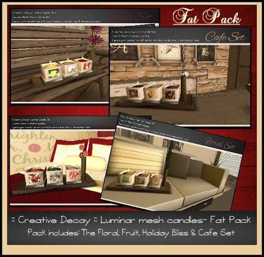 ....Luminar Scented Candle Set....Fat Pack Includes all 4 sets...