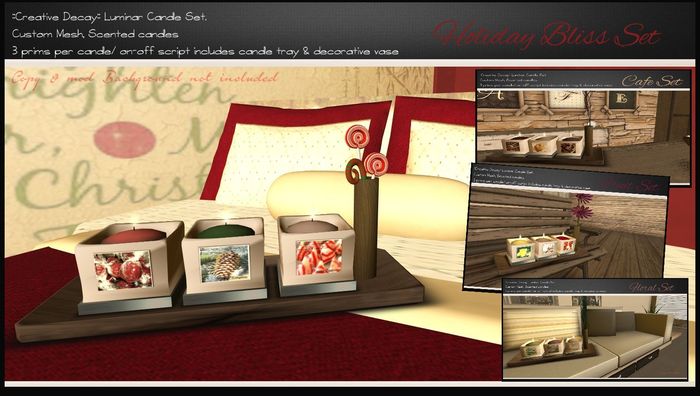 ....Luminar Scented Candle Set.... Holiday Bliss Verison