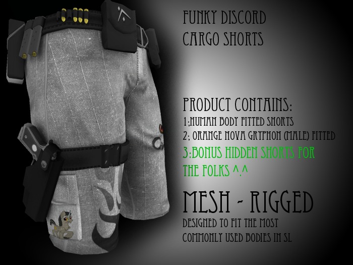 Funky_Discord_Cargo_Shorts (White Demin)(Boxed)