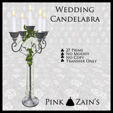 Wedding Candelabra Simple - Silver/White