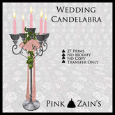 Wedding Candelabra Simple - Silver/Pink