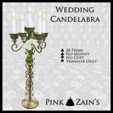 Wedding Candelabra Ornate - Gold/White