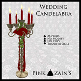 Wedding Candelabra Ornate - Gold/Red