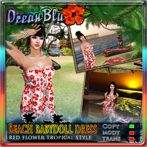 Promo freebie mesh *::OB::* Beach Babydoll (red flower) 