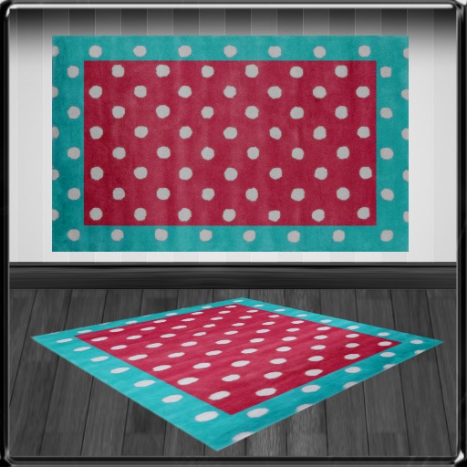 *~LT~* Pink/Aqua spot Rug
