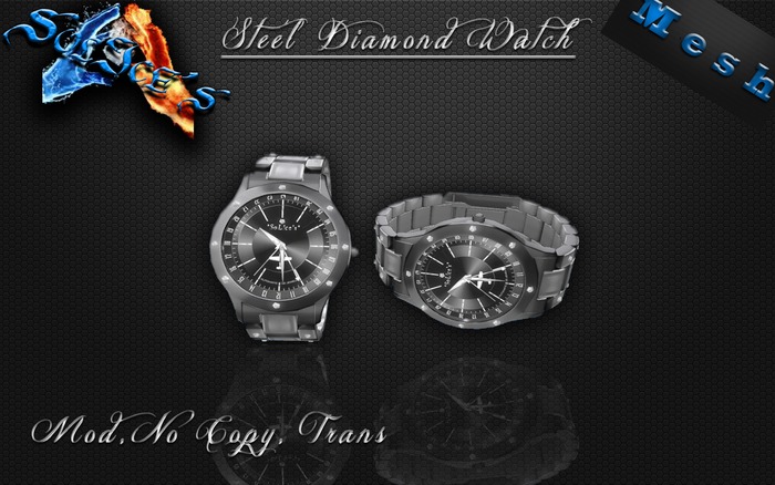 *SoL!ce's* Steel watch with diamonds