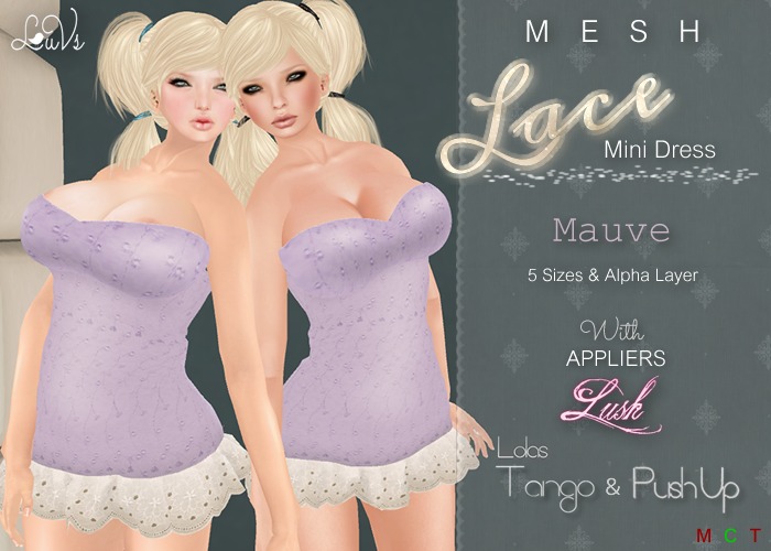 [LuVs] Lace Mini Mauve + Lush & Tango Push-up Applier