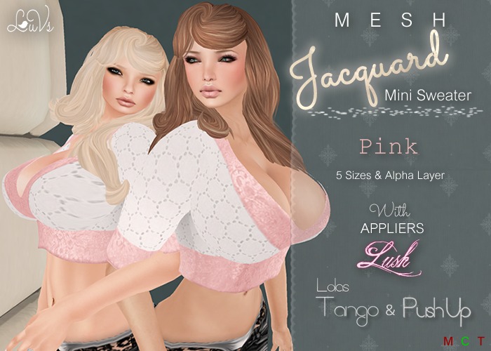 [LuVs] Jacquard Mini Sweater Pink + Lush & Tango Push-up Applier